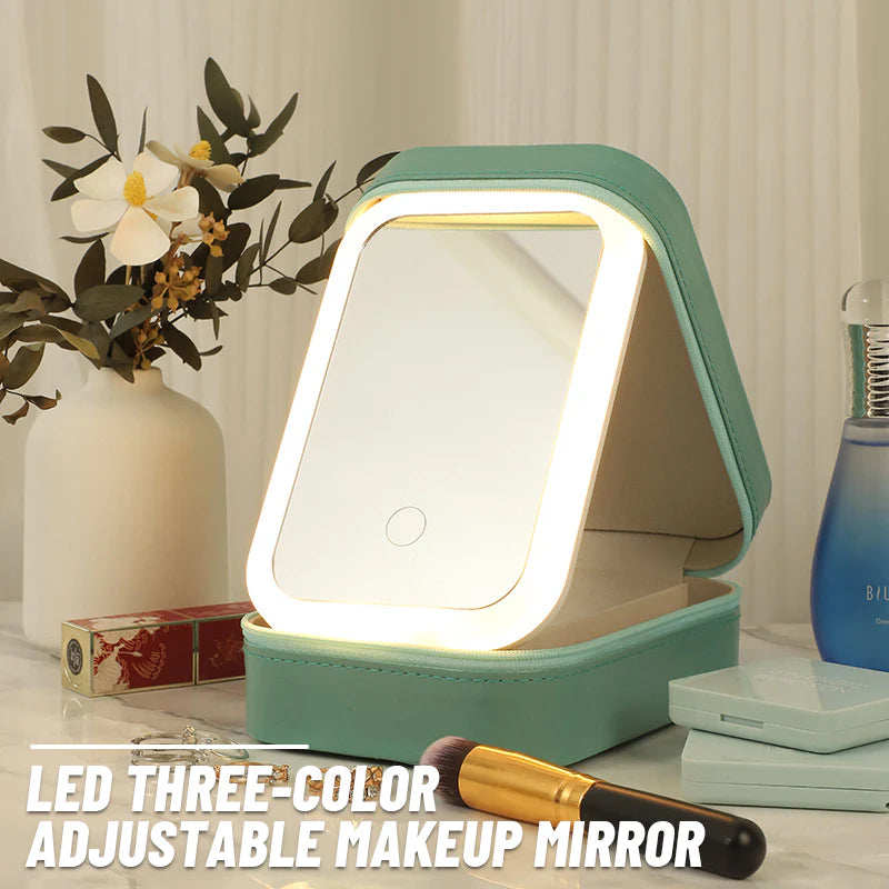 LED Makeup Mirror with Three Adjustable Colors (🎁With 5x/10x/15x Magnification).